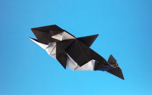 Origami Killer whale by Yamada Katsuhisa folded by Gilad Aharoni
