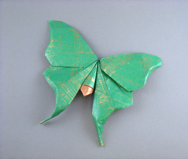 Origami American luna moth by Hoang Tien Quyet folded by Gilad Aharoni