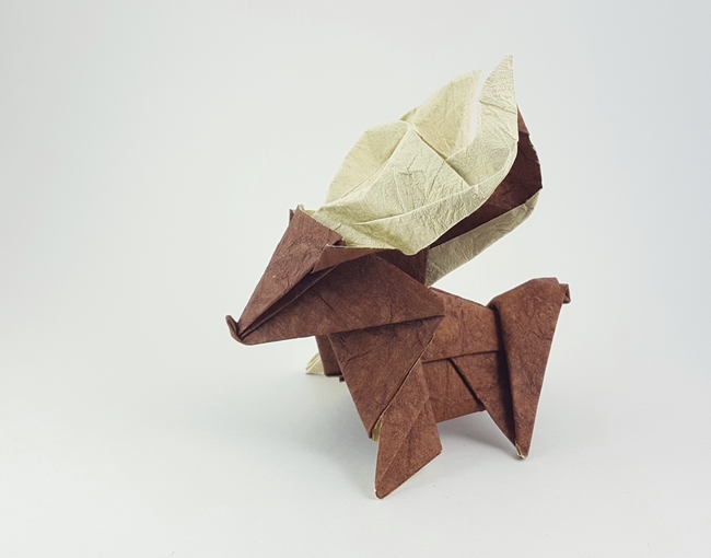 Origami Reindeer by Kamei Kohe folded by Gilad Aharoni