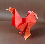 Origami Rooster by Florence Temko on giladorigami.com