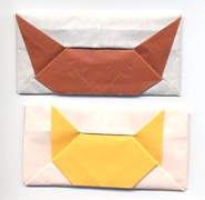 Origami Cat envelope by Michel Grand on giladorigami.com