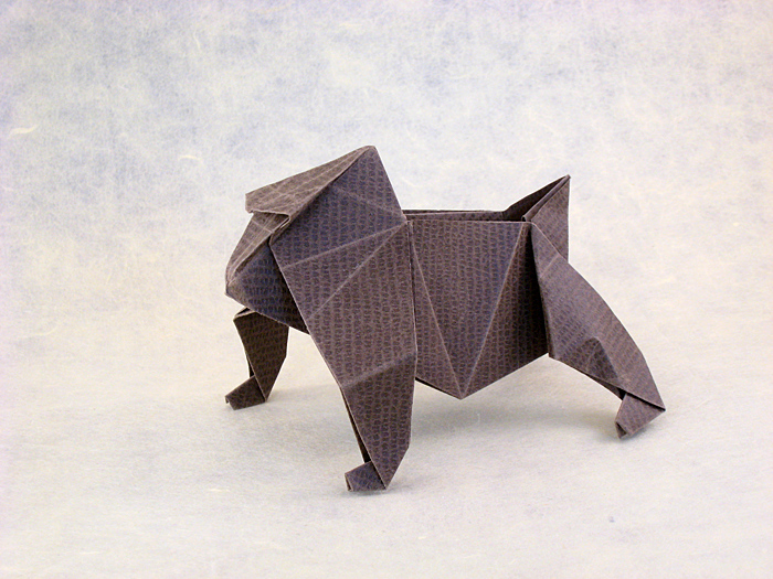 Origami Japanese macaque by Jun Maekawa folded by Gilad Aharoni