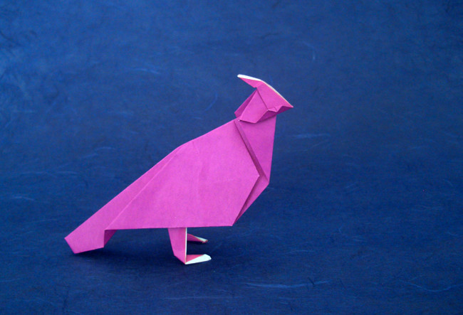 Origami Partridge by John Montroll. Folded from a square of origami paper by Gilad Aharoni on giladorigami.com