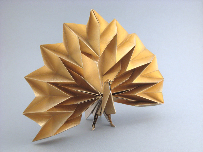 Origami Peacock by Jun Maekawa folded by Gilad Aharoni