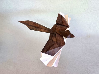 Origami Magpie in flight by Juan Francisco Carrillo (Juanfran) on giladorigami.com