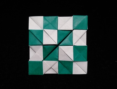 Origami 4x4 checkered pattern by Takenao Handa on giladorigami.com