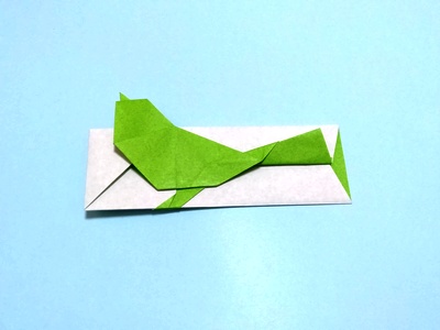 Origami Bush warbler chopstick envelope by Yamada Katsuhisa on giladorigami.com