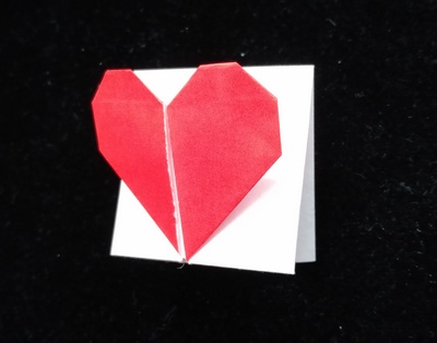 Origami Heart card by Gay Merrill Gross on giladorigami.com