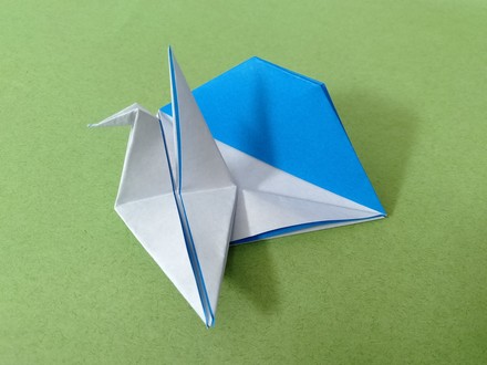 Origami Mt. Fuji and crane by Kawate Ayako on giladorigami.com